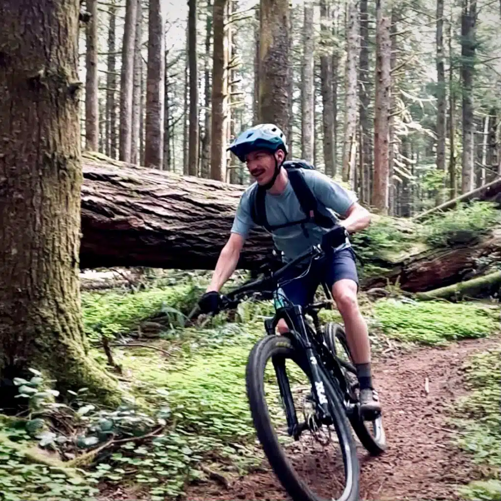 Solo biking on woods